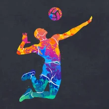 Volejbalista splash s míčem