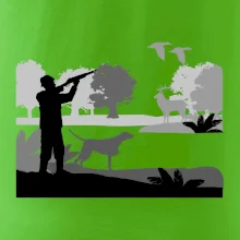 Lovec a ohař v lese