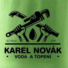 Instalatér - Překřížené klíče vlastní nápis