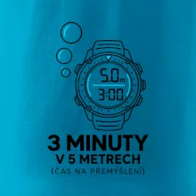 Bezpečnostní zastávka 3 minuty v 5 metrech s potápěčskými hodinkami