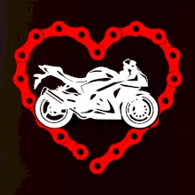 Moto srdce řetěz - silniční