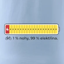 1 % nohy, 99 % elektřina