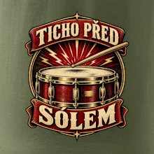 Ticho před sólem - vintage bubenický emblém