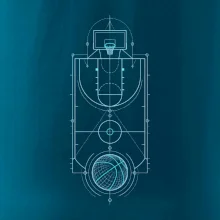 Technický nákres basketbalového hřiště
