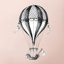 Horkovzdušný balón  kreslený