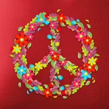 Peace symbol červené květiny