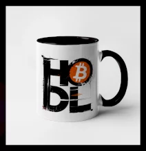 Hodl velký nápis a logo BTC