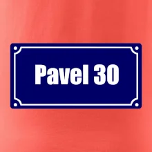 Jméno a věk - uliční cedule - modrá