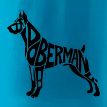 Doberman - nápis v tělě
