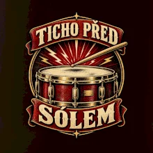 Ticho před sólem - vintage bubenický emblém