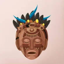 Mayové maska hnědá