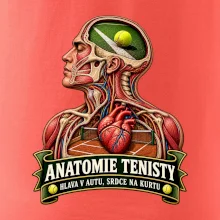 Anatomie tenisty hlava v autu srdce na kurtu