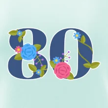 Květinové číslo kreslené - 80