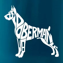 Doberman - nápis v tělě