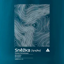 Sněžka - vrstevnice v obdélníku