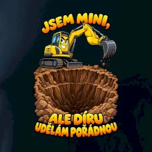 Mini bagr udělá pořádnou díru