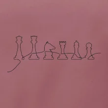 Šachové figurky v řadě - obrys