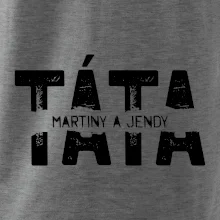 Černý nápis táta a jména dětí