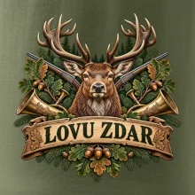 Lovu zdar myslivecký erb s jelenem