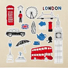 Velká Británie - kreslené ikonky