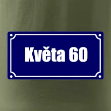 Jméno a věk - uliční cedule - modrá