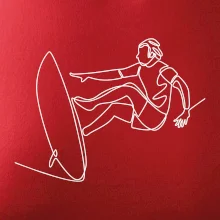 Surfař na vlně jedním tahem