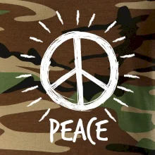 Peace symbol černobílý