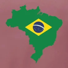 Brazílie vlajka v mapě