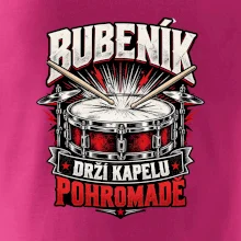 Bubeník drží kapelu pohromadě - červený rockový buben