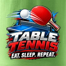 Stolní tenis pálka a míček eat sleep repeat
