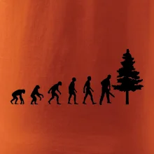 Evoluce dřevorubec - pila a strom
