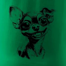 Černobílá karikatura čivava