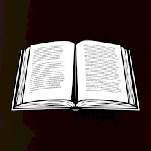 Kniha černobílá otevřená s textem