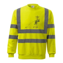 Kreslený rybář na pařezu