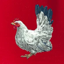 Slepice kreslená bílá