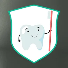 Zoubek na prsu - zubní kartáček