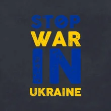 Barevný nápis Stop war in ukraine