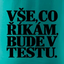 Vše co říkám bude v testu