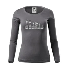 Šachové figurky v řadě - kreslené