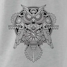 Steampunk sova černobílá