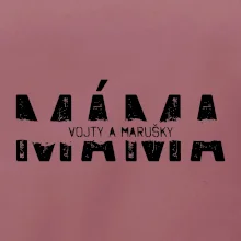 Černý nápis máma a jména dětí