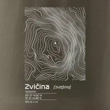 Zvičina - vrstevnice v obdélníku