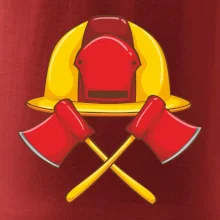 Hasičská helma a sekera