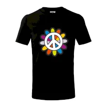 Peace symbol s kreslenou květinou