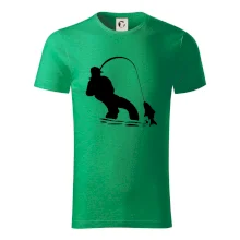 Rybář tahající rybu