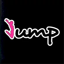 Jump - nápis a panáček