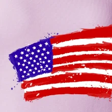 Americká vlajka ohnutá