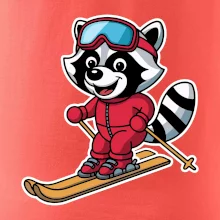 Mýval na lyžích - kreslený