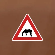 Dopravní značka - Pozor pasoucí se kůň