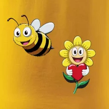 Parové triko - Včela a květina